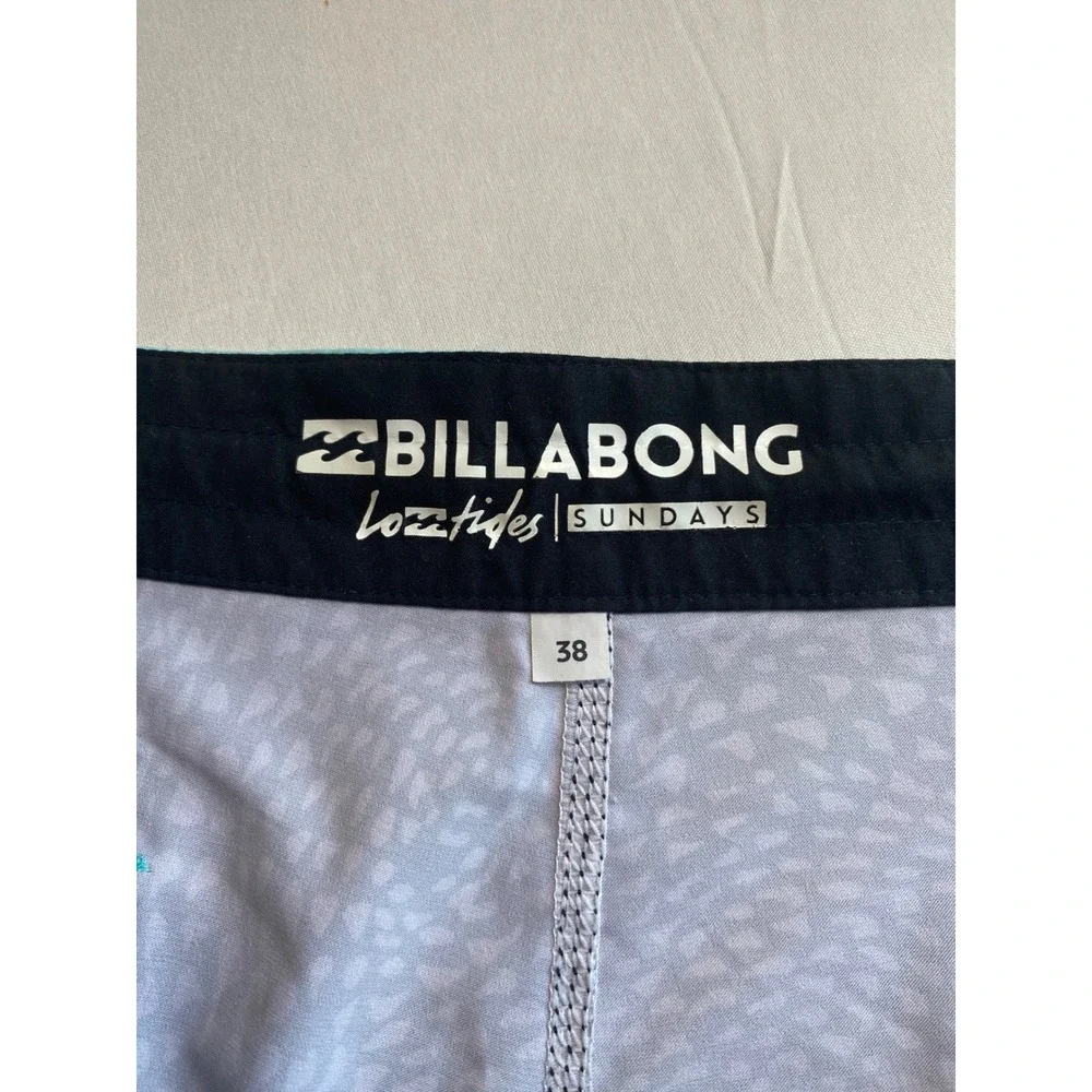 Billabong Lo Tides Sundays Board Shorts Mens 38 Black White Geometric M142NBSU